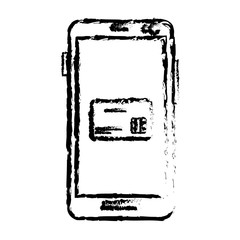 smartphone with ecommerce app device isolated icon vector illustration design