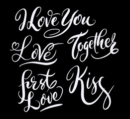 I love You hand written typography. Good use for logotype, symbol, cover label, product, brand, poster title or any graphic design you want. Easy to use or change color
 