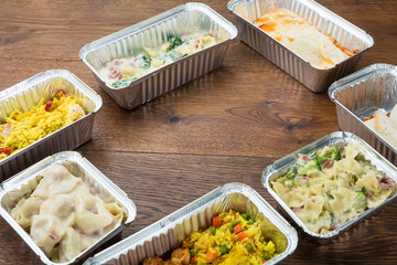 Take Away Food In Foil Containers