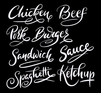 Beef and sandwich hand written typography. Good use for logotype, symbol, cover label, product, brand, poster title or any graphic design you want. Easy to use or change color
 