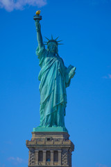 Fototapeta premium The Statue of Liberty in New York- MANHATTAN / NEW YORK - APRIL 1, 2017