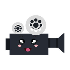 video camera cinema kawaii character vector illustration design