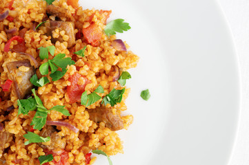 mutton bulgur pilaf