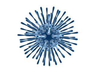 Obraz premium Digital illustration of VIRUS on white background. 3d rendering