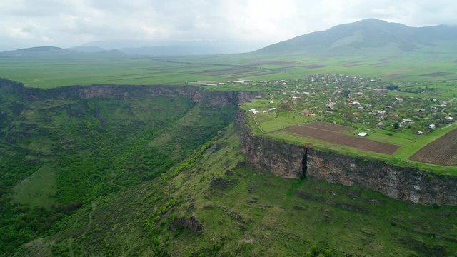 Aerial view of alpine Armenian village