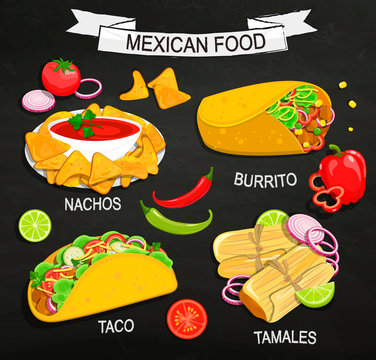 Concept of Mexican Food menu.