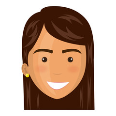 beautiful and young woman head vector illustration design