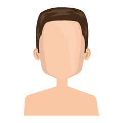 young man shirtless avatar character vector illustration design