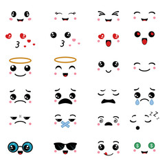 Cartoon faces expressions.
