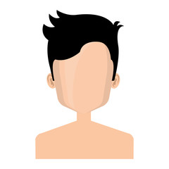 young man shirtless avatar character vector illustration design