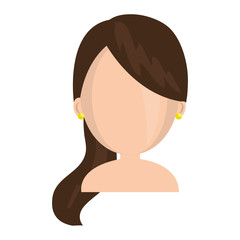 young woman shirtless avatar character vector illustration design