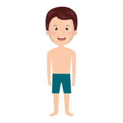 Obraz premium little boy in summer dress vector illustration design