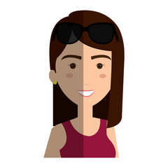 beautiful and young woman student vector illustration design