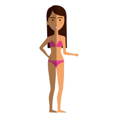 Woman in swimsuit character vector illustration design
