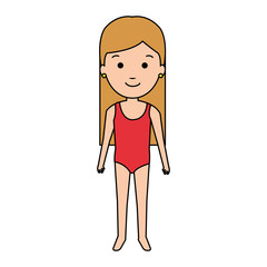 Little girl in beach dress vector illustration design