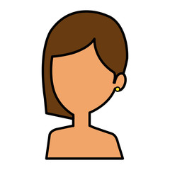 young woman shirtless avatar character vector illustration design