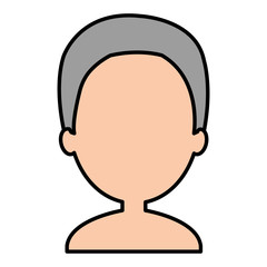 young man shirtless avatar character vector illustration design