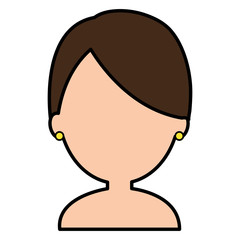 young woman shirtless avatar character vector illustration design