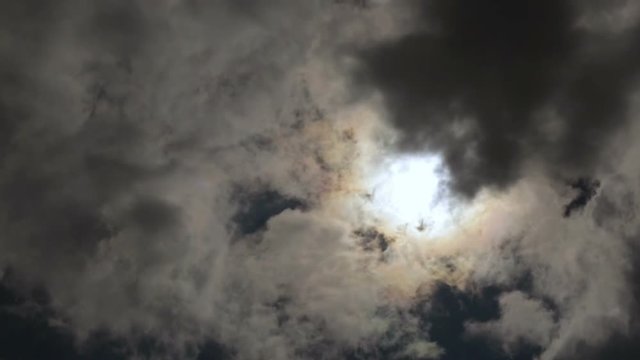 Large gray clouds covered the sky, time-lapse