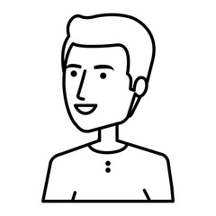 young man avatar character vector illustration design