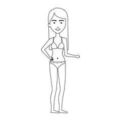 Woman in swimsuit character vector illustration design