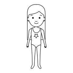 Little girl in beach dress vector illustration design