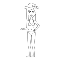 Woman in swimsuit character vector illustration design