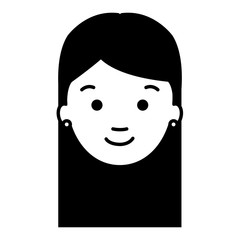 beautiful and young woman head vector illustration design