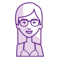 beautiful and young woman with glasses vector illustration design