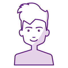 young man shirtless avatar character vector illustration design