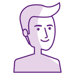 young man shirtless avatar character vector illustration design