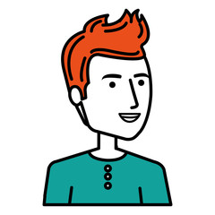 young man avatar character vector illustration design