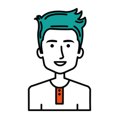 young man avatar character vector illustration design
