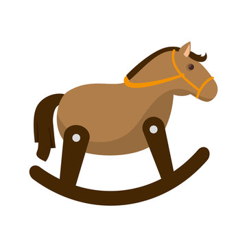 horse wooden isolated icon vector illustration design