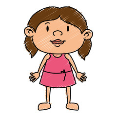 Obraz premium cute little girl character vector illustration design