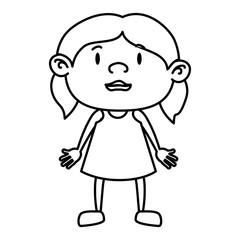cute little girl character vector illustration design