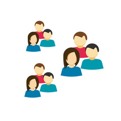 People icon vector, flat cartoon style group of people, idea of team, social members, crowd, lots of persons