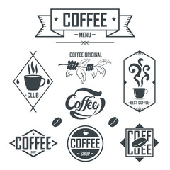 Set of Coffee Label and Banner Elements Design. Vector illustration