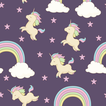 Fototapeta Unicorn seamless pattern