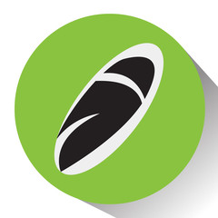 Isolated rugby ball on a colored button, Vector illustration