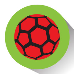 Fototapeta premium Isolated soccer ball on a colored button, Vector illustration