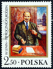 Postage stamp Poland 1980 Vladimir Illyich Lenin, Communist and Politician