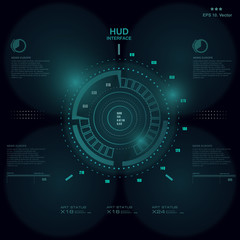 Obraz premium Futuristic blue virtual graphic touch user interface