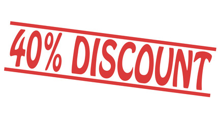 40 percent discount red stamp