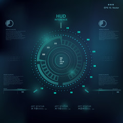 Obraz premium Futuristic blue virtual graphic touch user interface