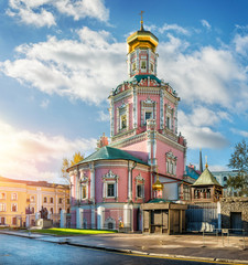 Fototapeta na wymiar Богоявленский храм The Epiphany Church in Moscow