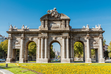 Puerta De Alcala At Plaza De La Independencia Against 