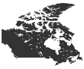 Детальная карта Канады в высоком разрешении. Векторная иллюстрация.