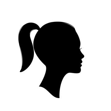 Silhouette of a girl's profile. Woman face