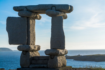 Window Artistic Sculpture Against Sea and Coast